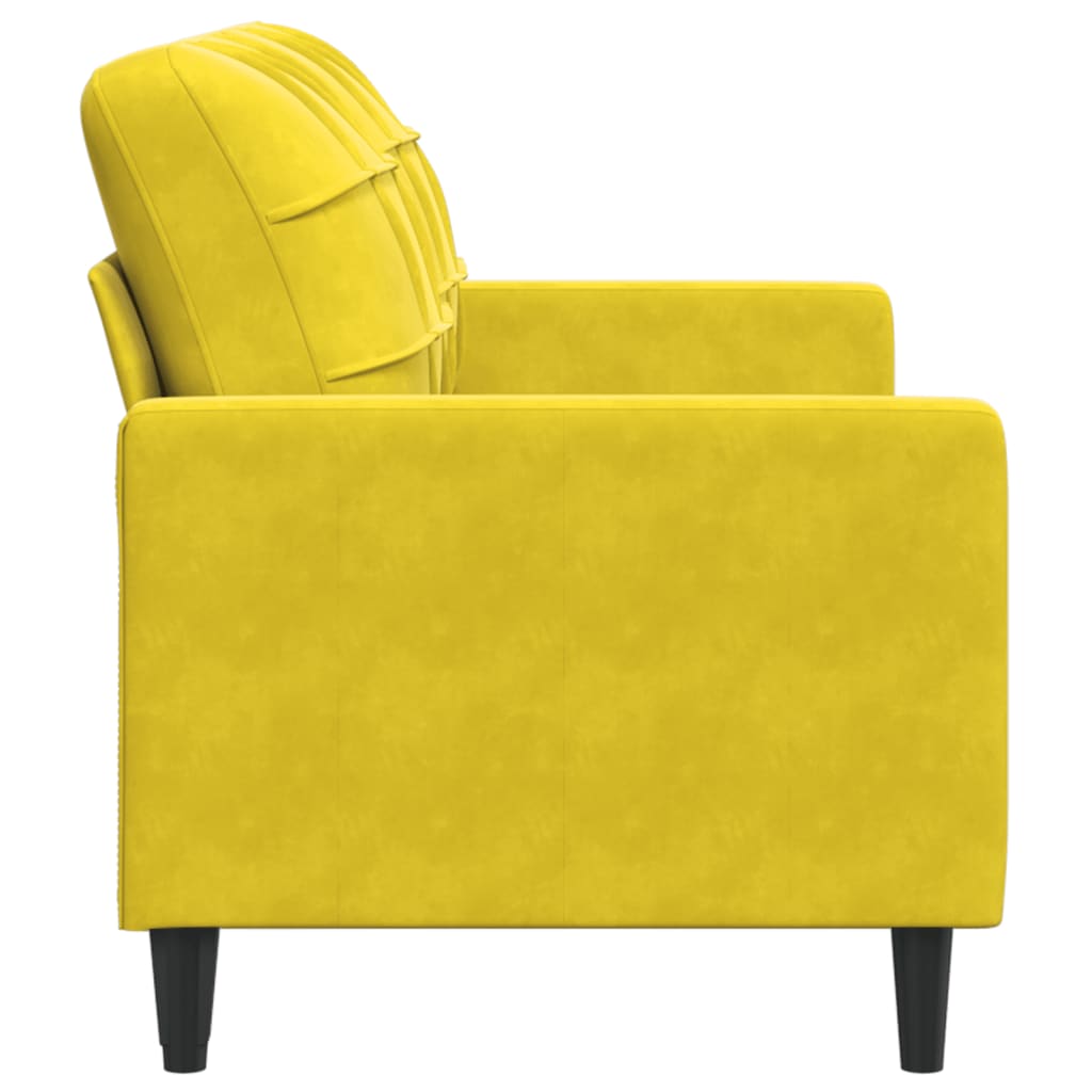 Canapé à 2 places Jaune 140 cm Velours - XIOS