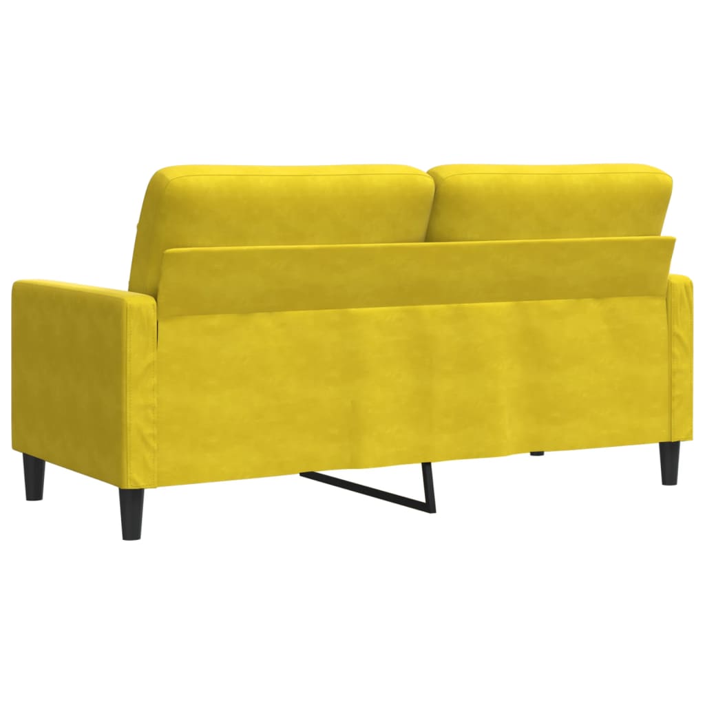 Canapé à 2 places Jaune 140 cm Velours - XIOS