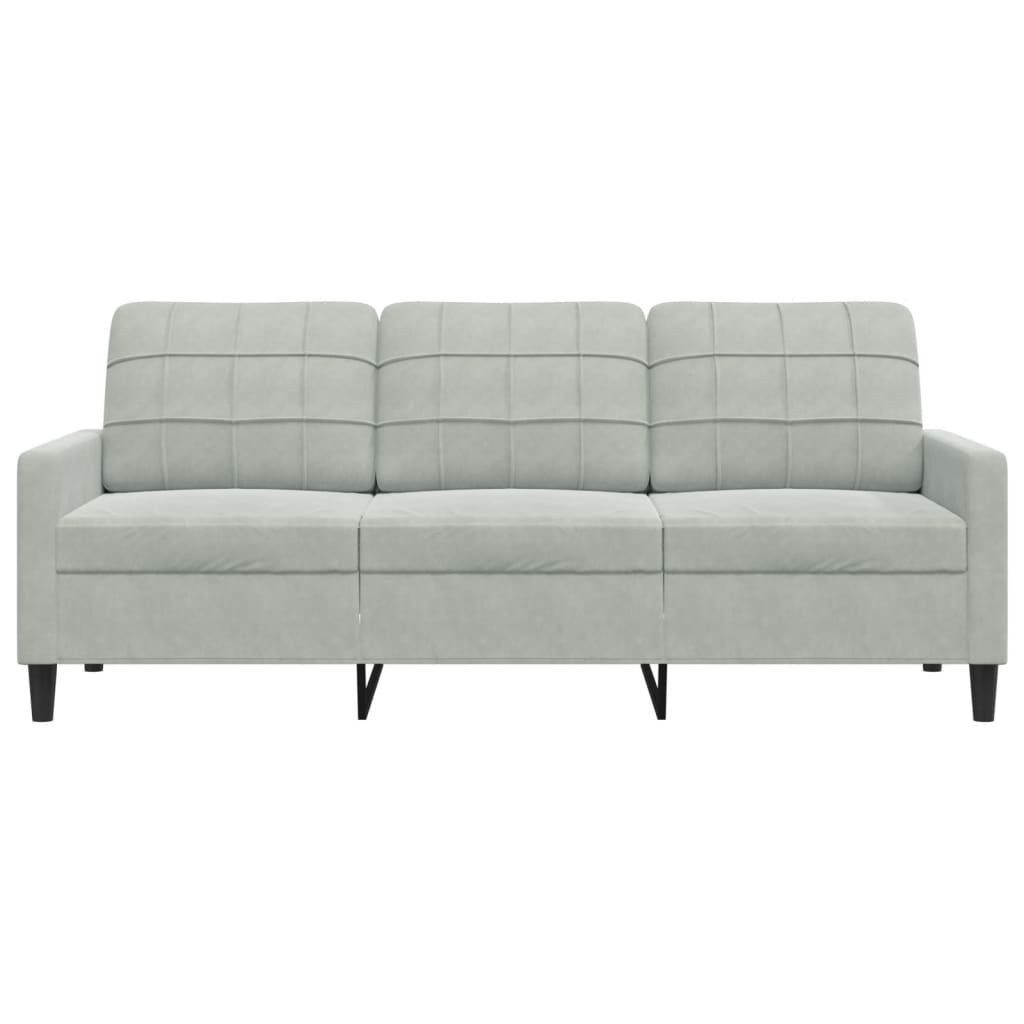 Canapé à 3 places Gris clair 180 cm Velours - XIOS
