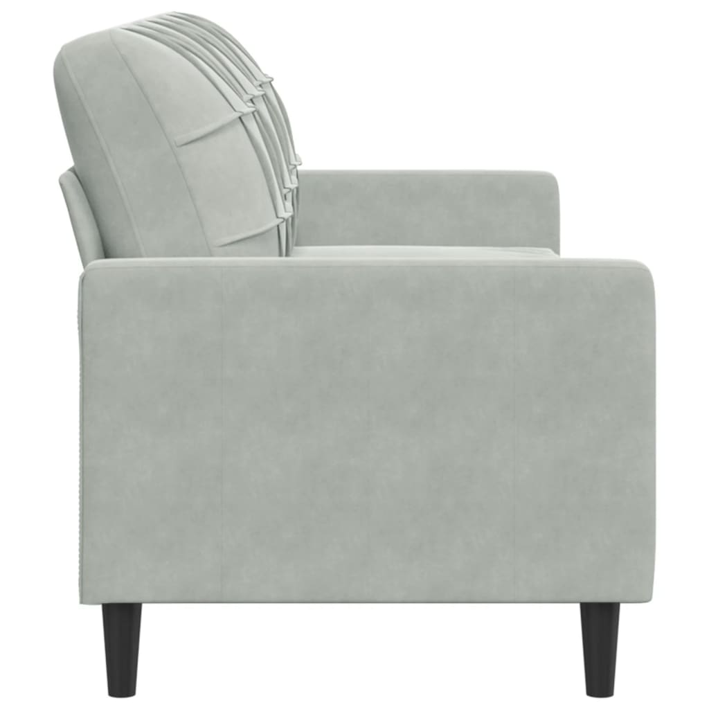 Canapé à 3 places Gris clair 180 cm Velours - XIOS