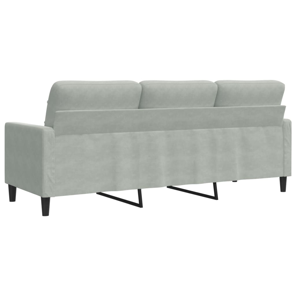 Canapé à 3 places Gris clair 180 cm Velours - XIOS