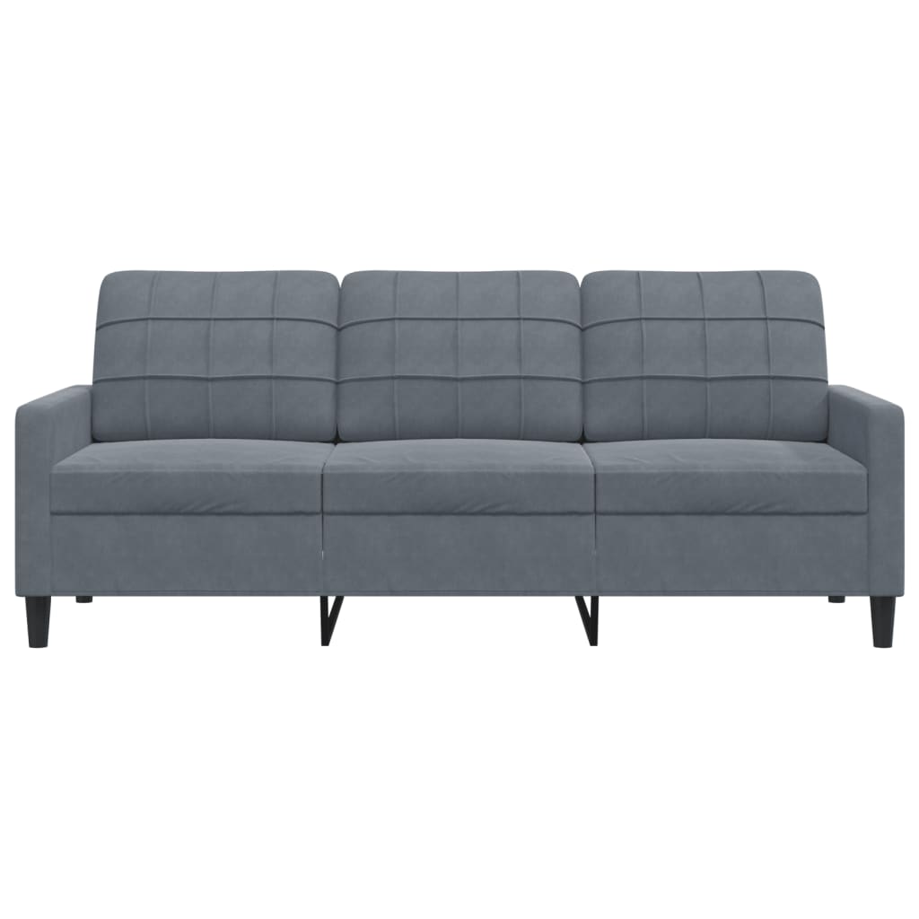 Canapé à 3 places Gris foncé 180 cm Velours - XIOS