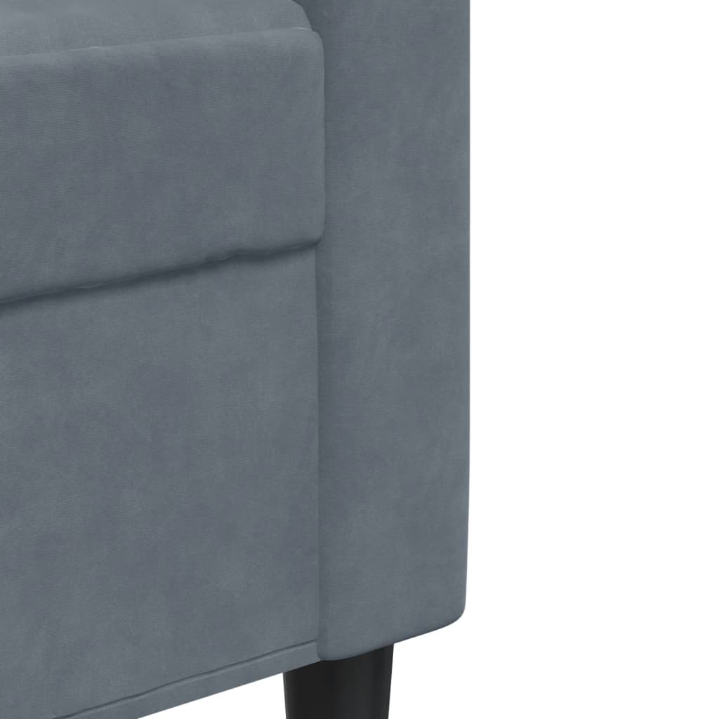 Canapé à 3 places Gris foncé 180 cm Velours - XIOS