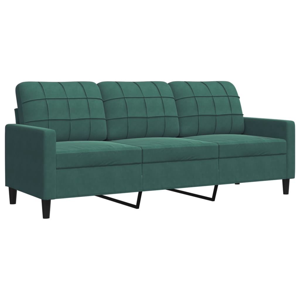 Canapé à 3 places Vert foncé 180 cm Velours - XIOS
