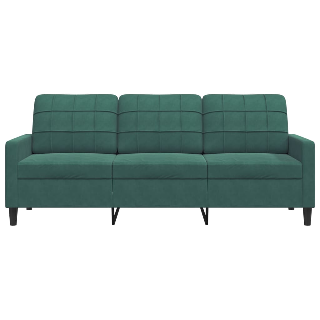 Canapé à 3 places Vert foncé 180 cm Velours - XIOS