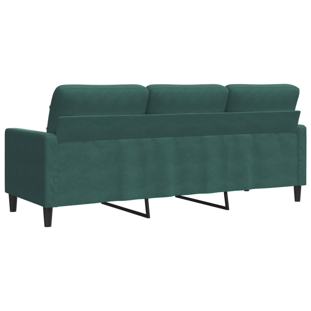 Canapé à 3 places Vert foncé 180 cm Velours - XIOS
