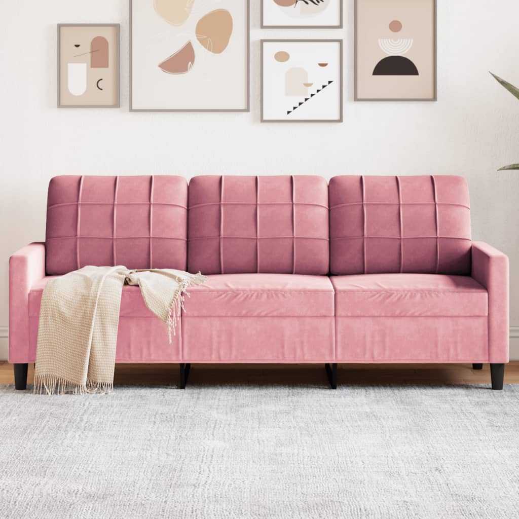 Canapé à 3 places Rose 180 cm Velours - XIOS