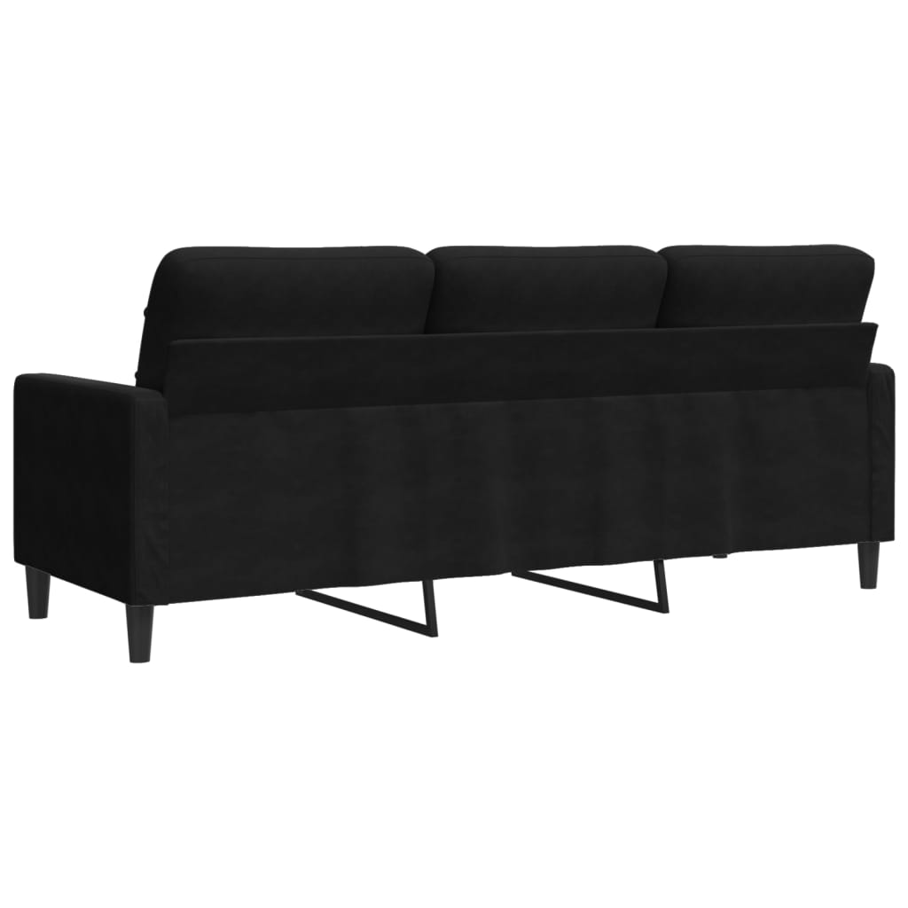 Canapé à 3 places Noir 180 cm Velours - XIOS