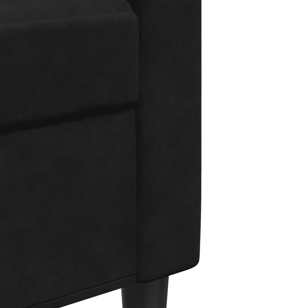 Canapé à 3 places Noir 180 cm Velours - XIOS