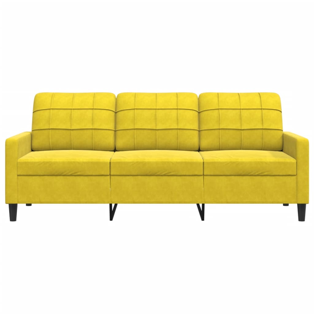 Canapé à 3 places Jaune 180 cm Velours - XIOS