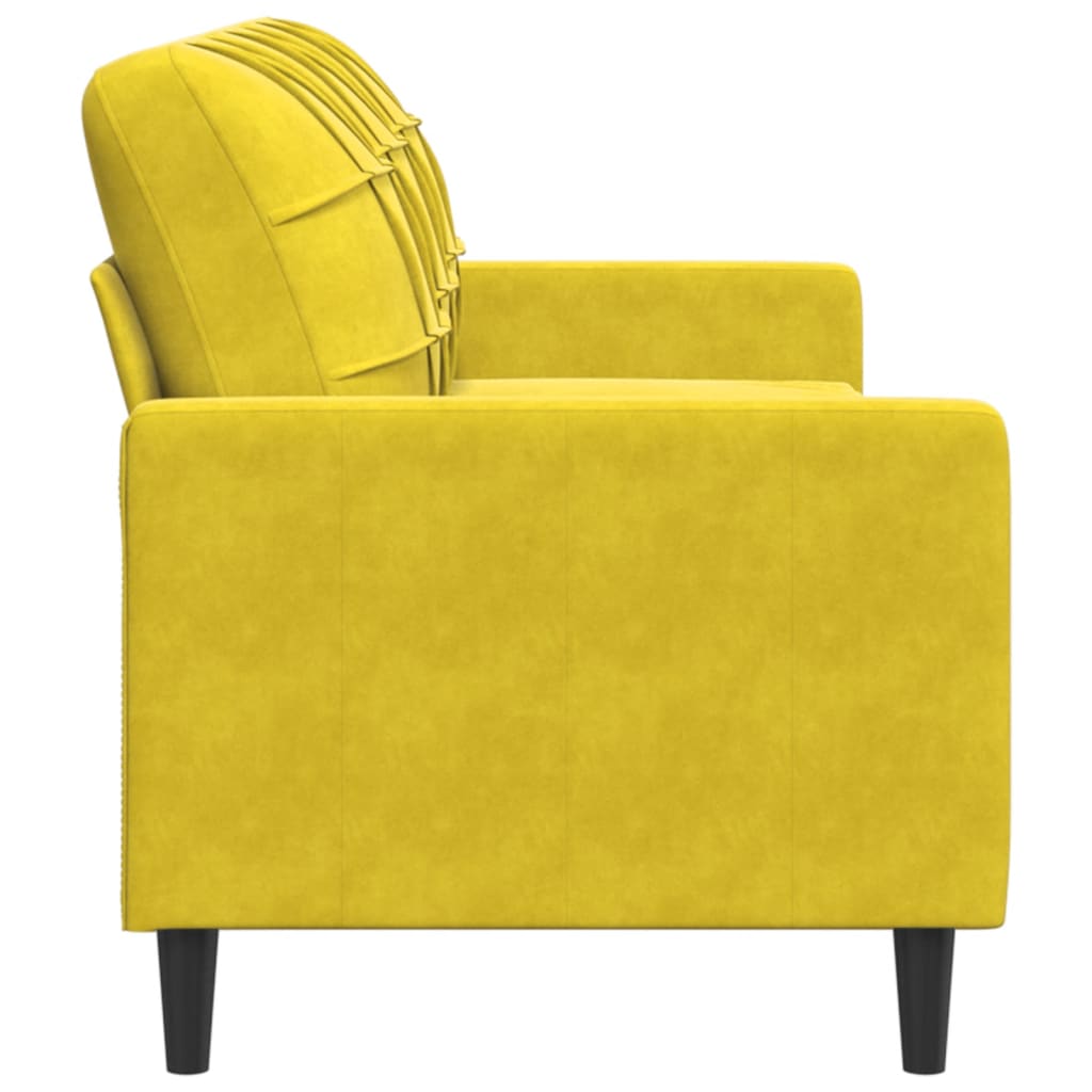 Canapé à 3 places Jaune 180 cm Velours - XIOS