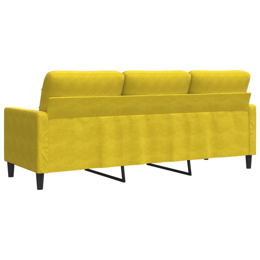 Canapé à 3 places Jaune 180 cm Velours - XIOS