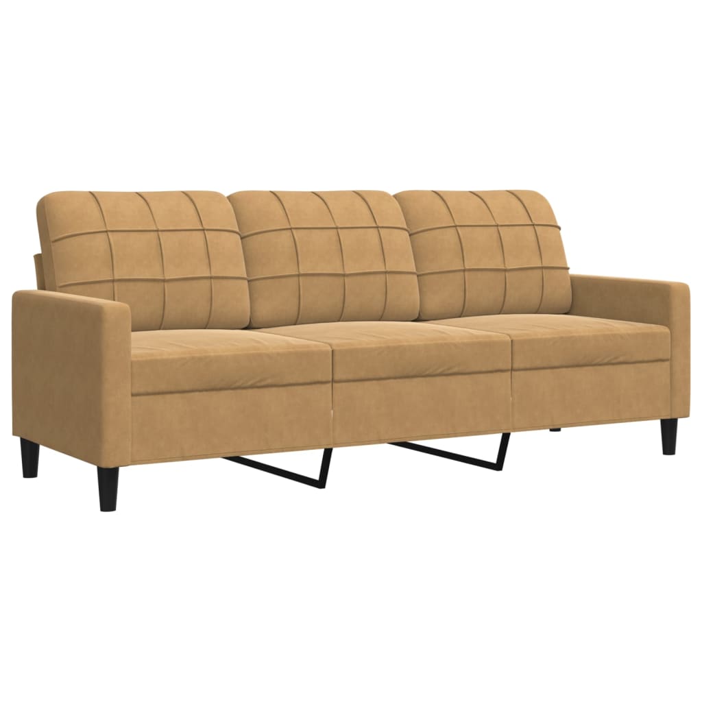 Canapé à 3 places Marron 180 cm Velours - XIOS