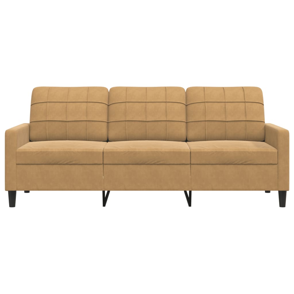 Canapé à 3 places Marron 180 cm Velours - XIOS