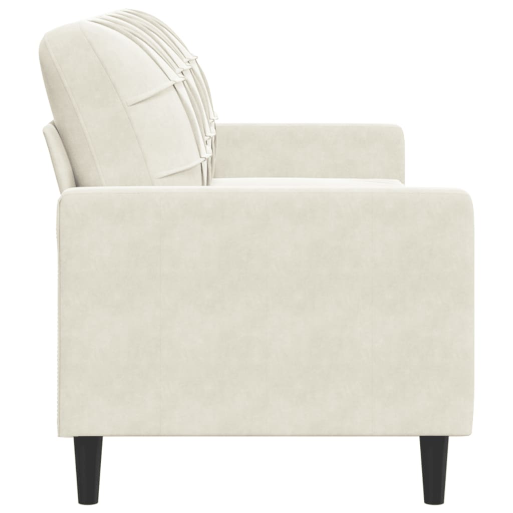 Canapé à 3 places Crème 180 cm Velours - XIOS