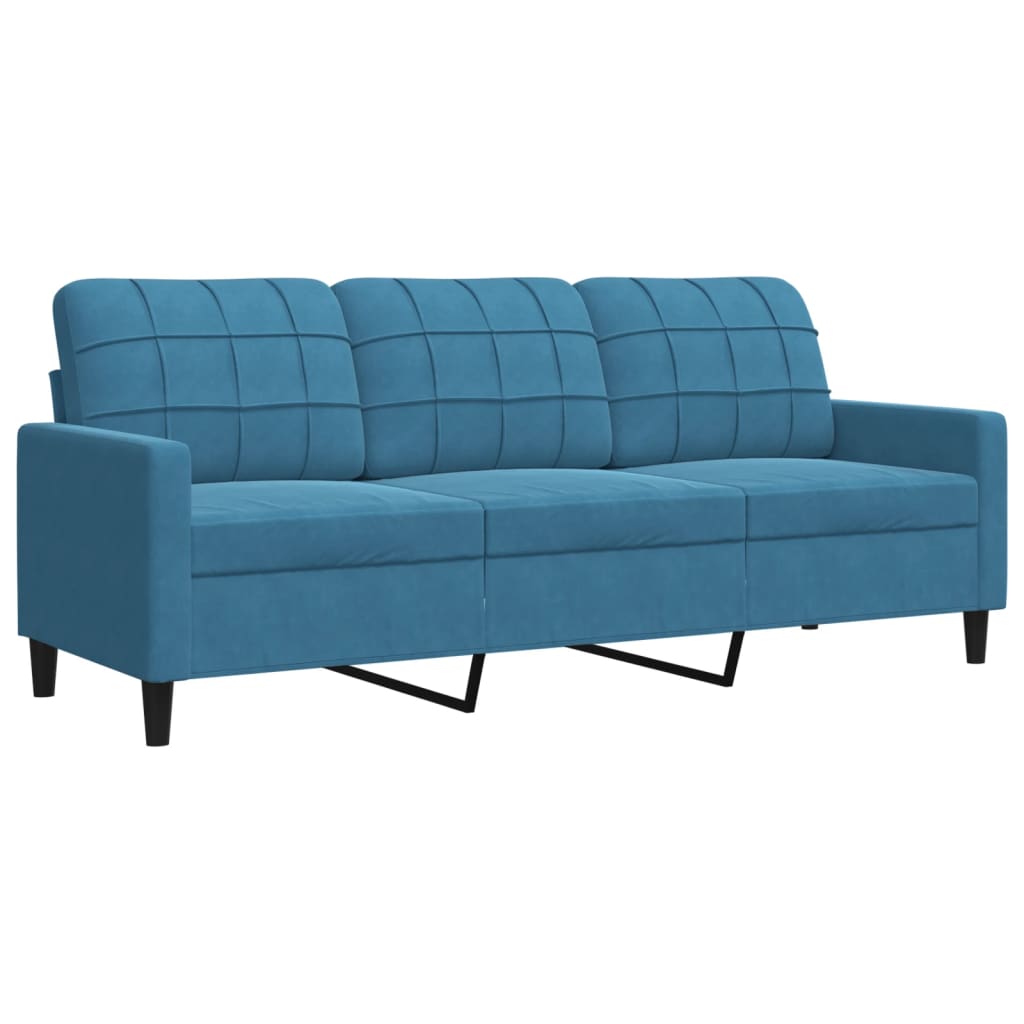 Canapé à 3 places Bleu 180 cm Velours - XIOS