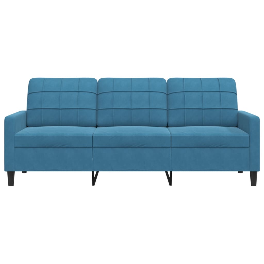 Canapé à 3 places Bleu 180 cm Velours - XIOS