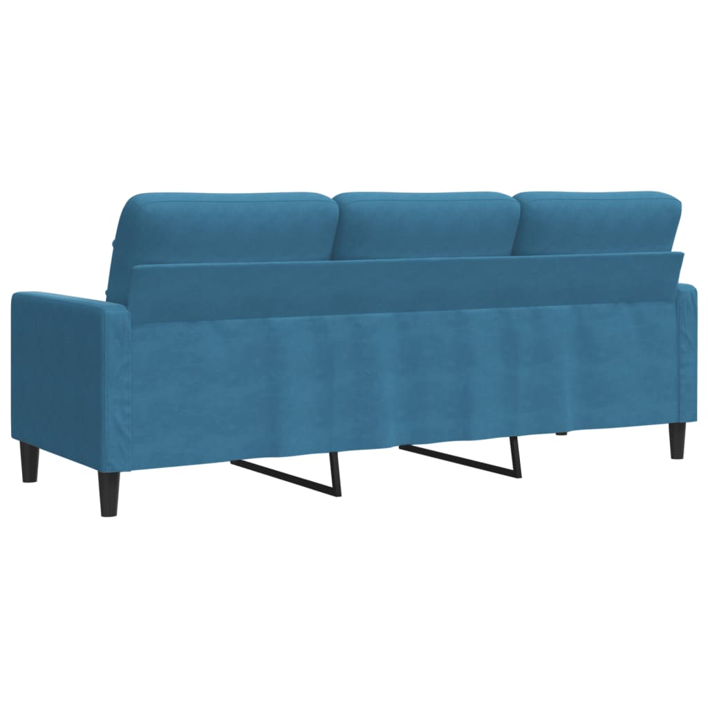 Canapé à 3 places Bleu 180 cm Velours - XIOS