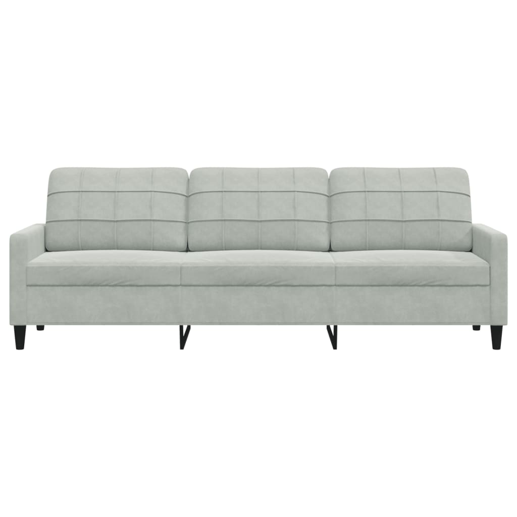 Canapé à 3 places Gris clair 210 cm Velours - XIOS
