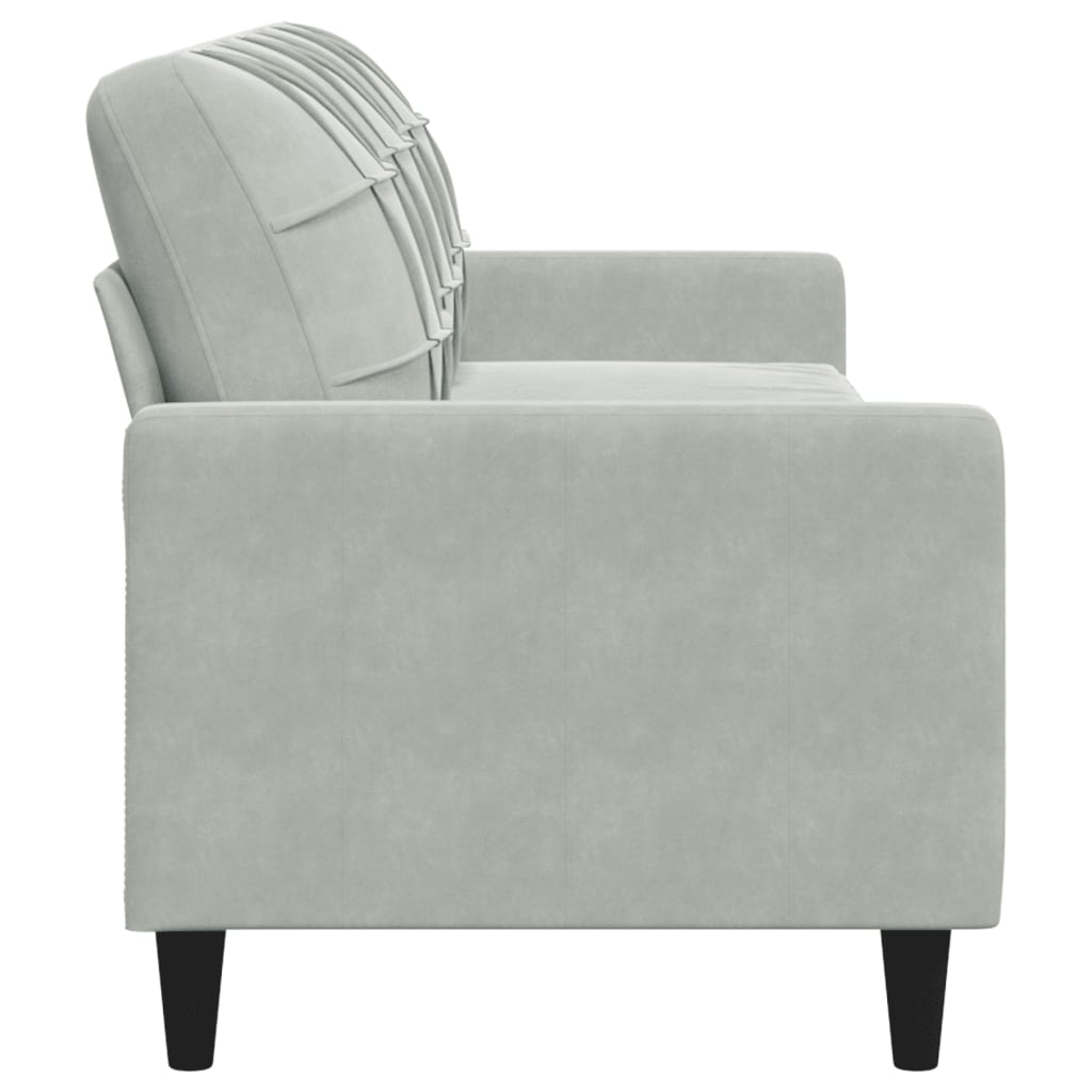 Canapé à 3 places Gris clair 210 cm Velours - XIOS