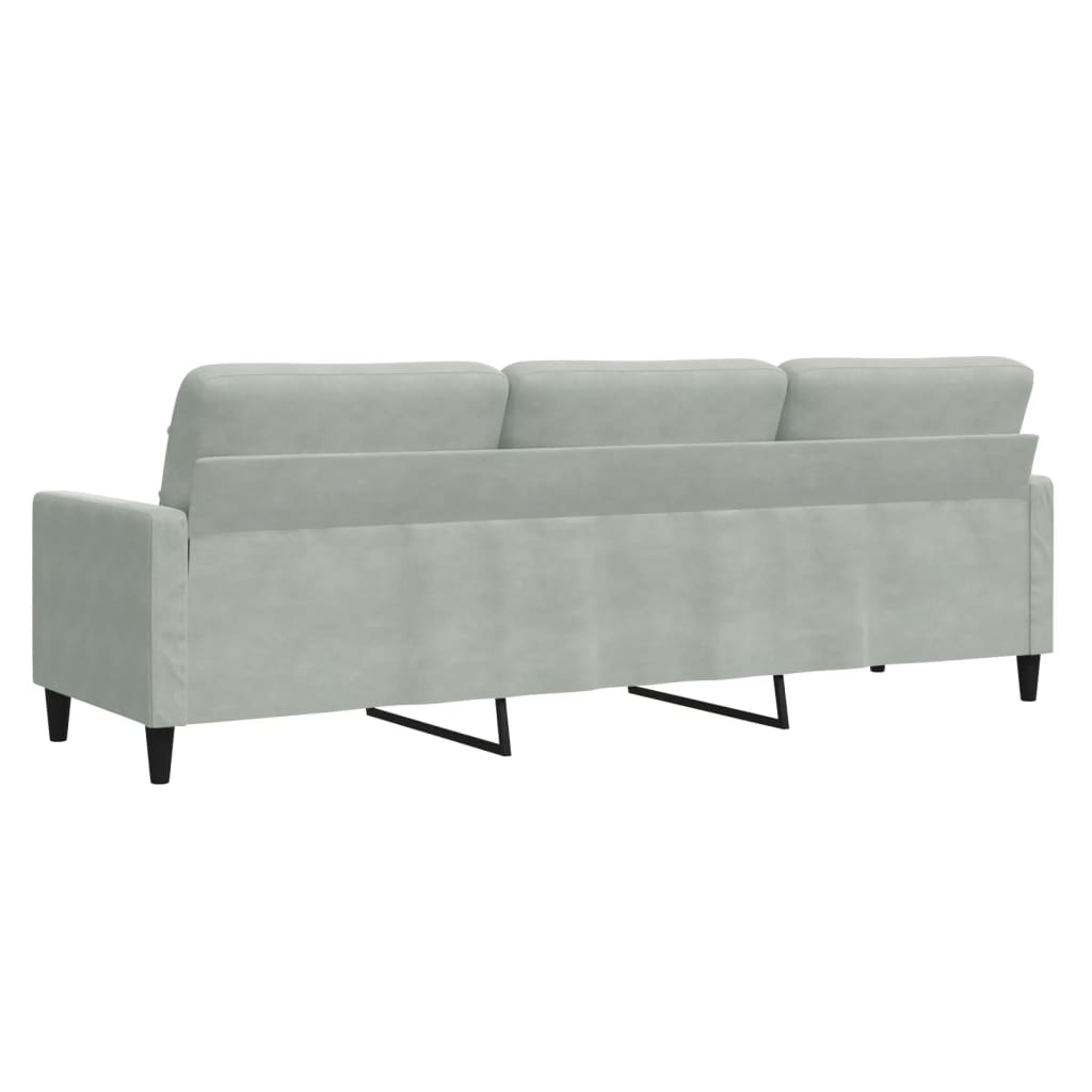 Canapé à 3 places Gris clair 210 cm Velours - XIOS