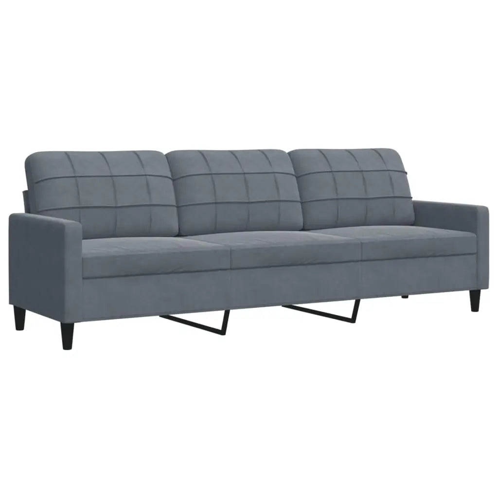 Canapé à 3 places Gris foncé 210 cm Velours - XIOS