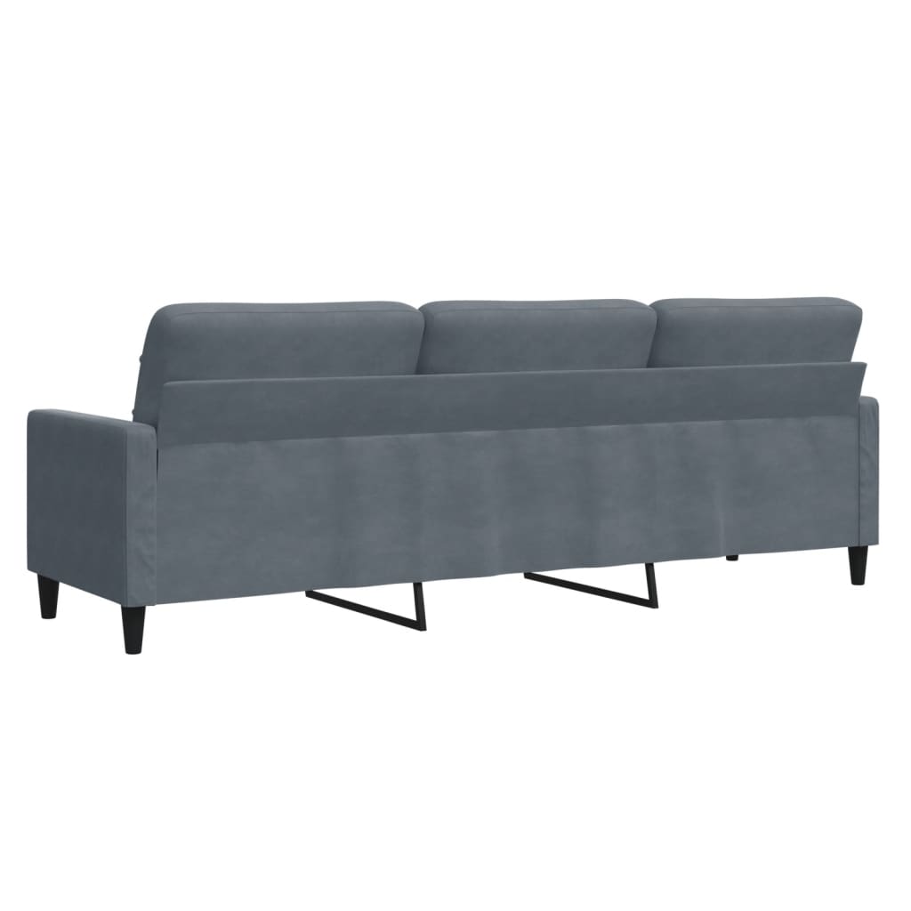 Canapé à 3 places Gris foncé 210 cm Velours - XIOS