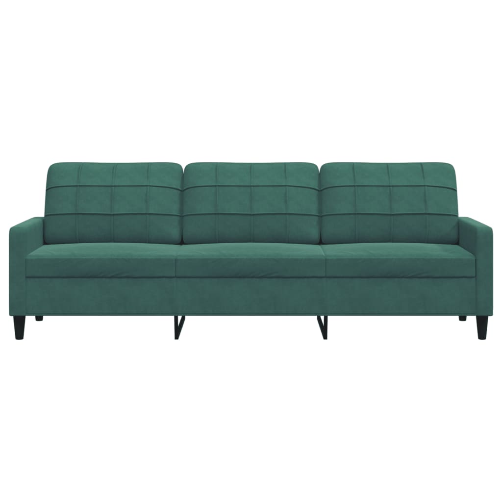Canapé à 3 places Vert foncé 210 cm Velours - XIOS