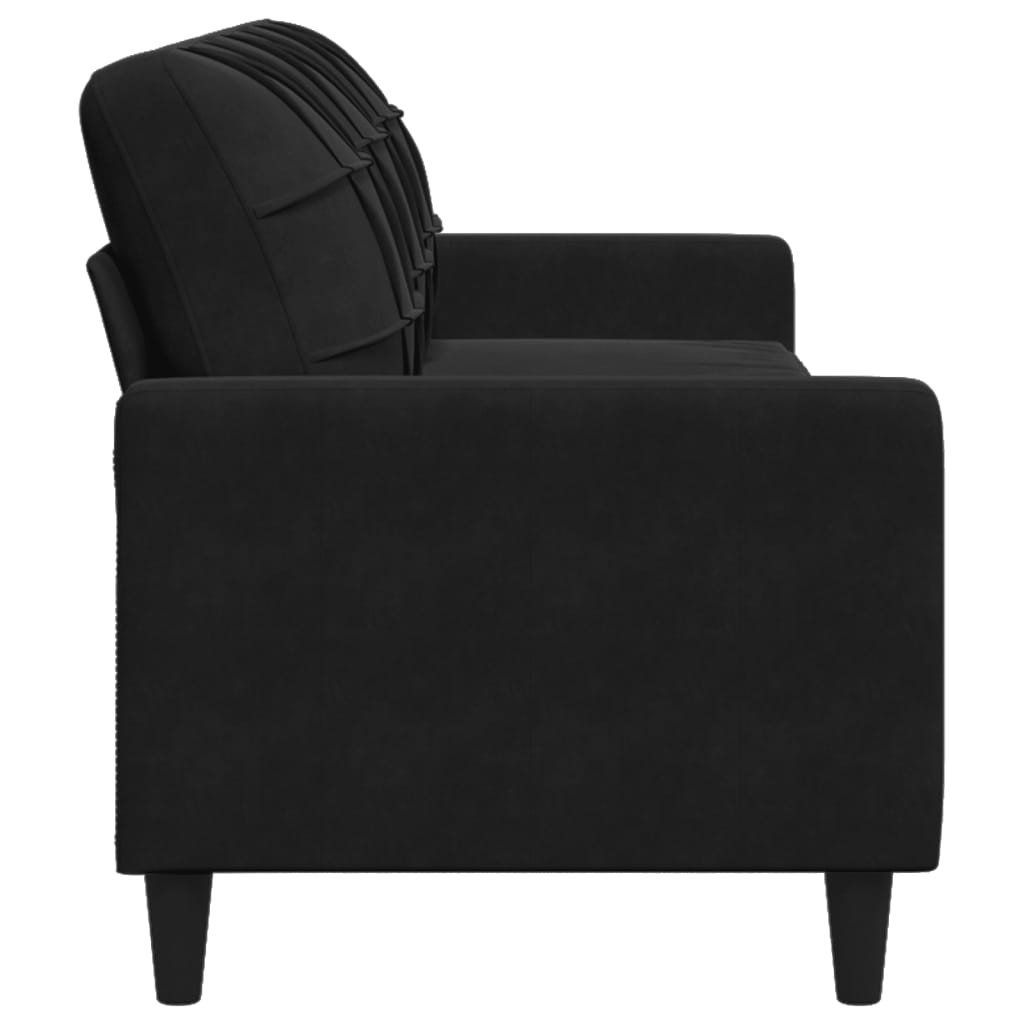 Canapé à 3 places Noir 210 cm Velours - XIOS