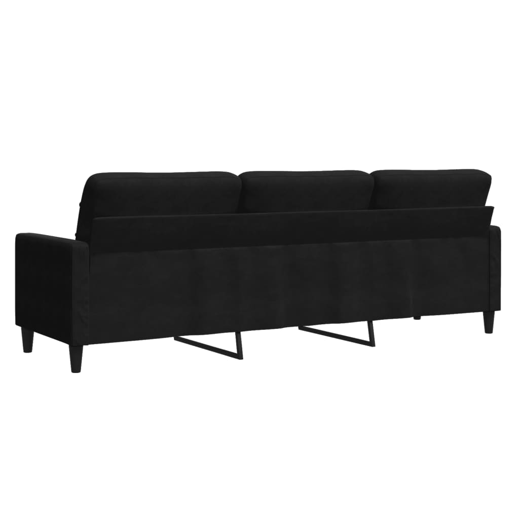 Canapé à 3 places Noir 210 cm Velours - XIOS