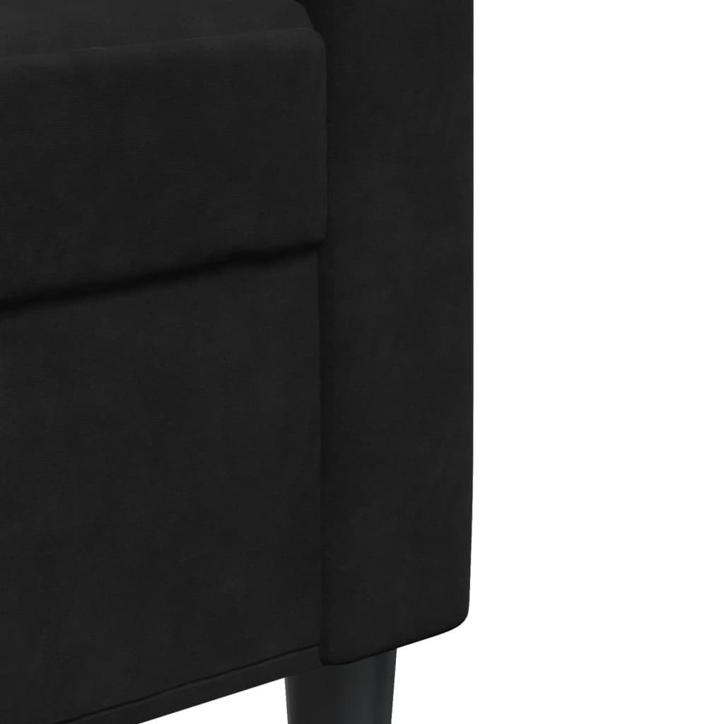 Canapé à 3 places Noir 210 cm Velours - XIOS