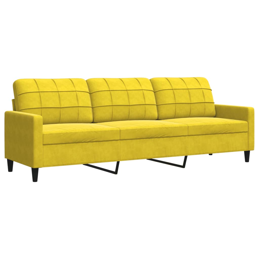 Canapé à 3 places Jaune 210 cm Velours - XIOS
