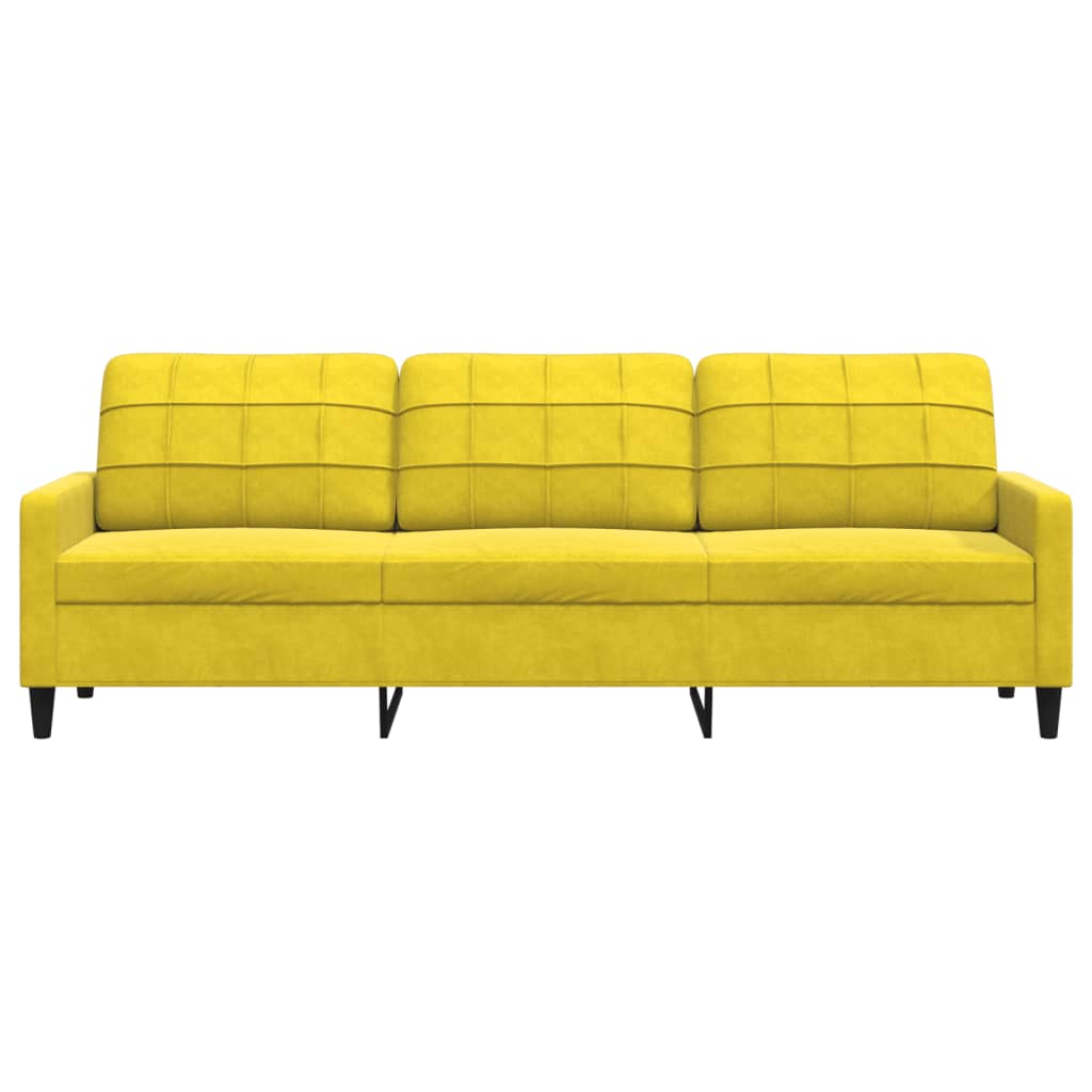 Canapé à 3 places Jaune 210 cm Velours - XIOS