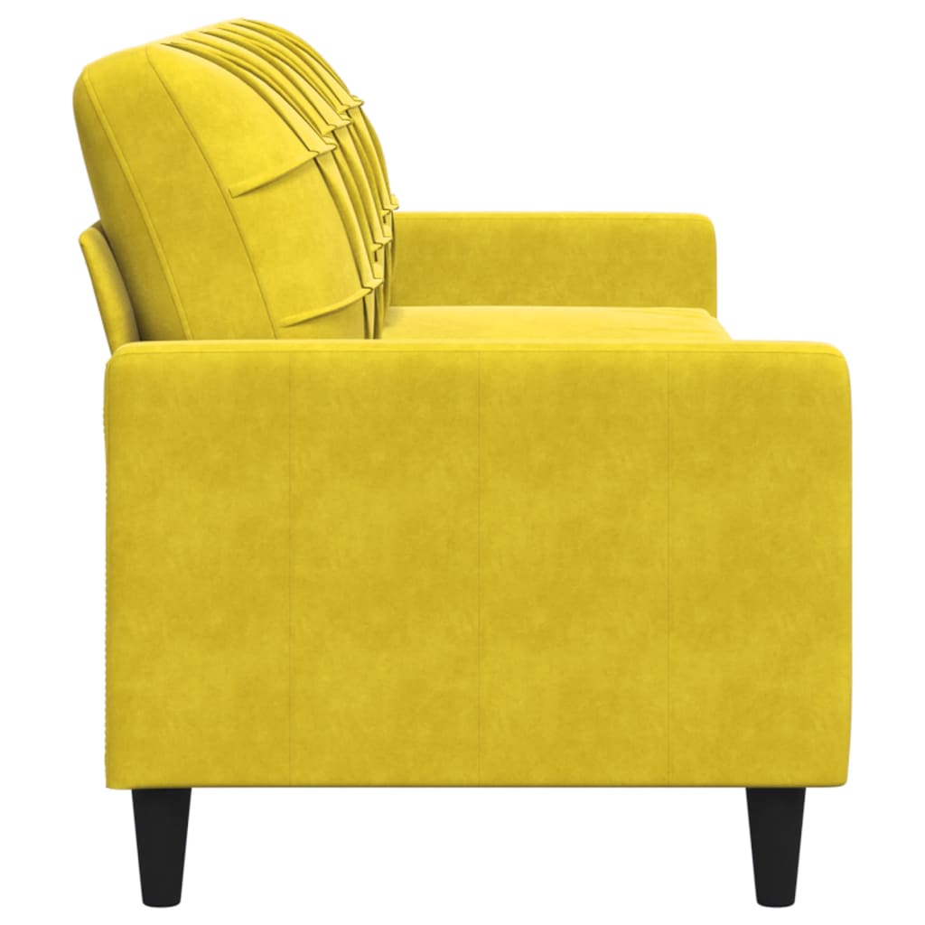 Canapé à 3 places Jaune 210 cm Velours - XIOS