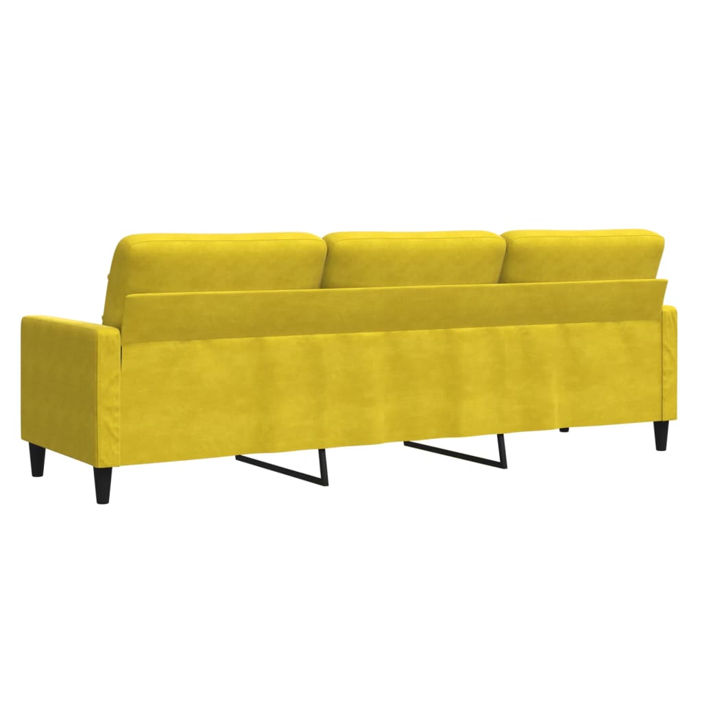 Canapé à 3 places Jaune 210 cm Velours - XIOS