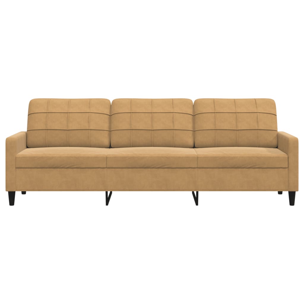 Canapé à 3 places Marron 210 cm Velours - XIOS