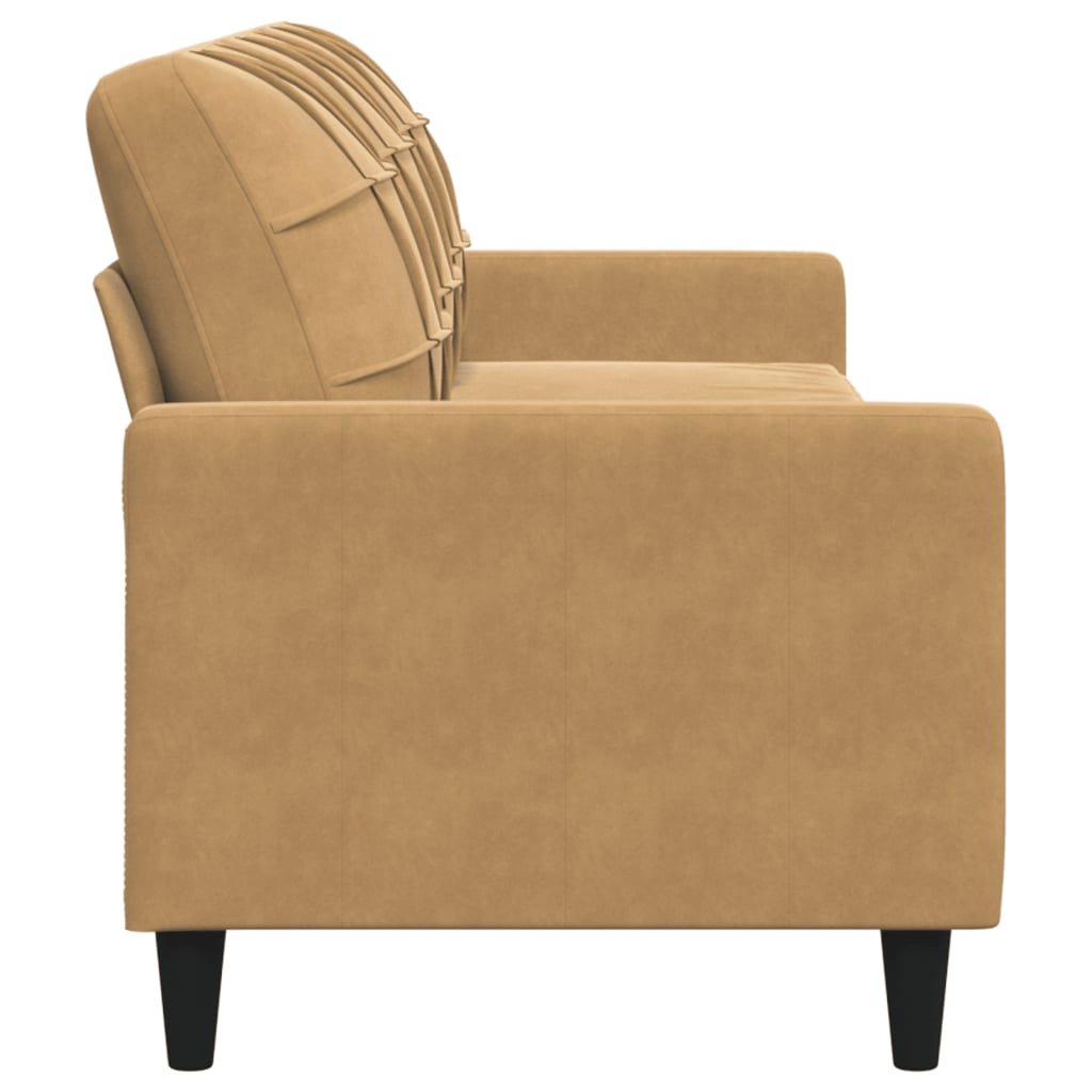 Canapé à 3 places Marron 210 cm Velours - XIOS