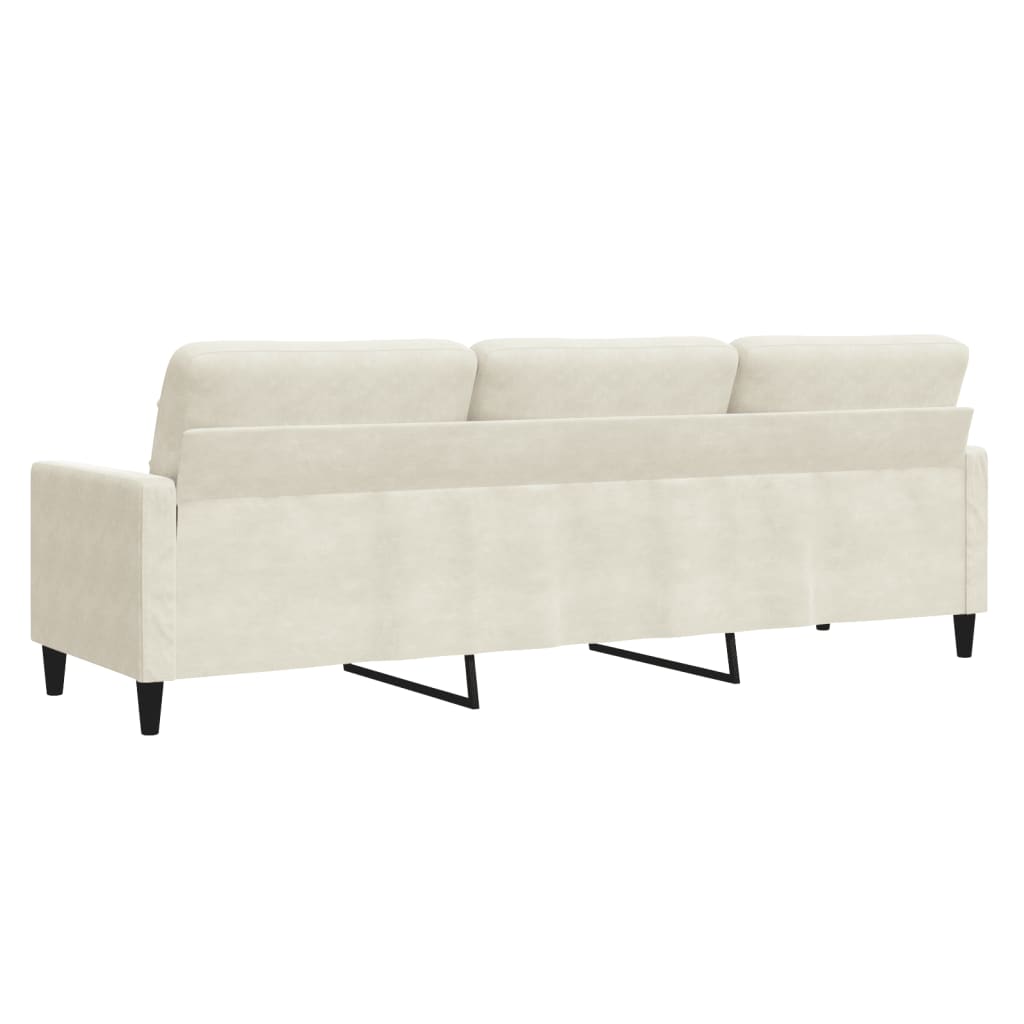 Canapé à 3 places Crème 210 cm Velours - XIOS