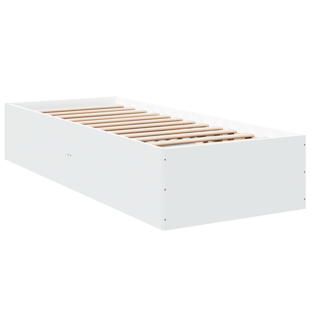 Cadre de lit sans matelas blanc 75x190 cm bois d'ingénierie - XIOS