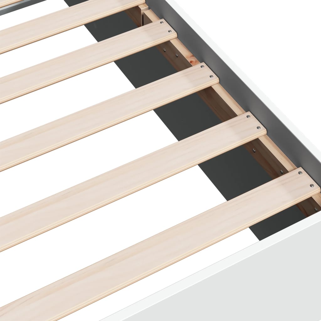 Cadre de lit sans matelas blanc 75x190 cm bois d'ingénierie - XIOS
