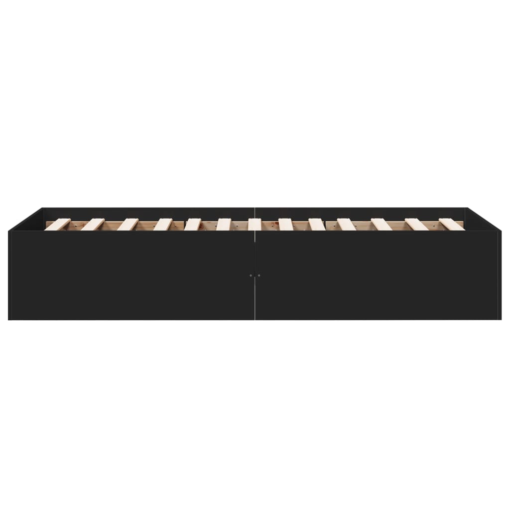 Cadre de lit sans matelas noir 75x190 cm bois ingénierie - XIOS