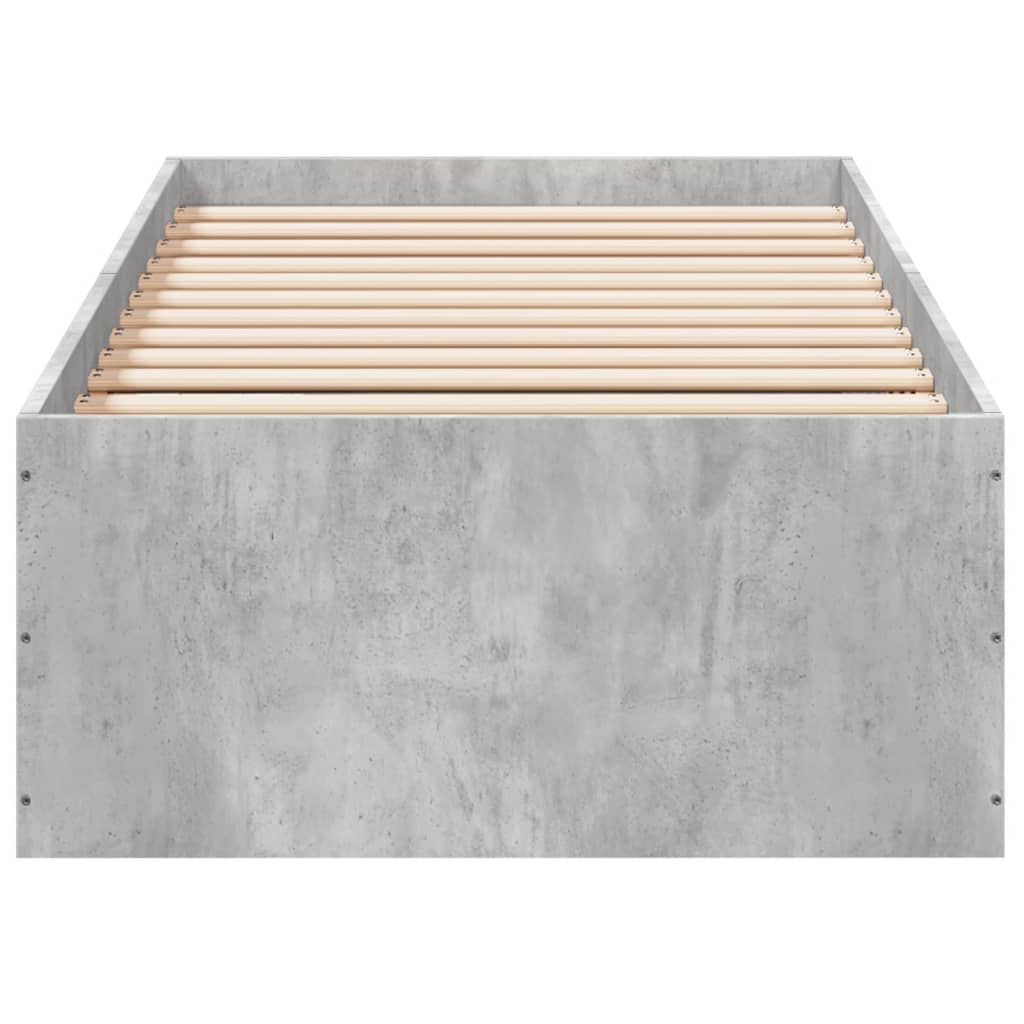 Cadre de lit sans matelas gris béton 75x190 cm - XIOS