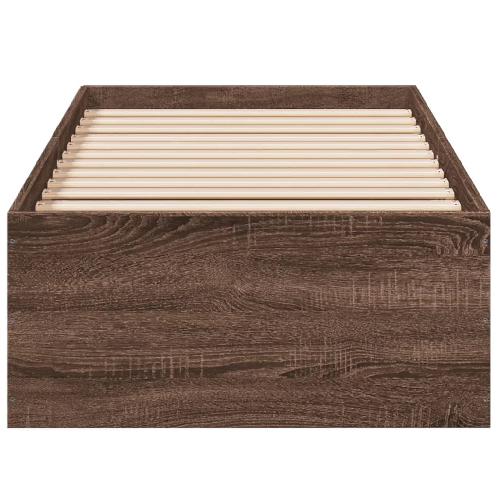 Cadre de lit sans matelas chêne marron 75x190cm bois ingénierie - XIOS