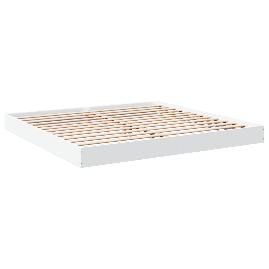 Cadre de lit sans matelas blanc 180x200 cm bois d'ingénierie - XIOS