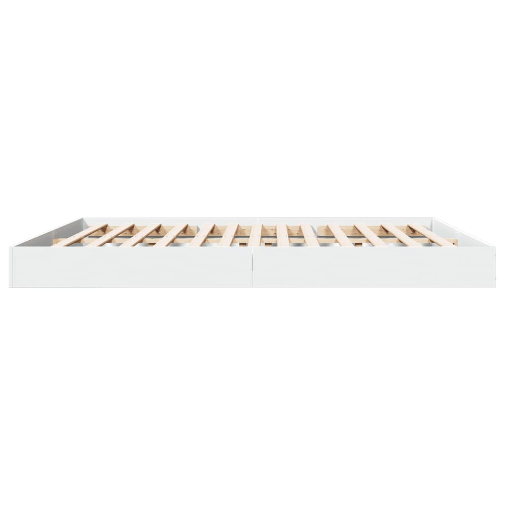 Cadre de lit sans matelas blanc 180x200 cm bois d'ingénierie - XIOS