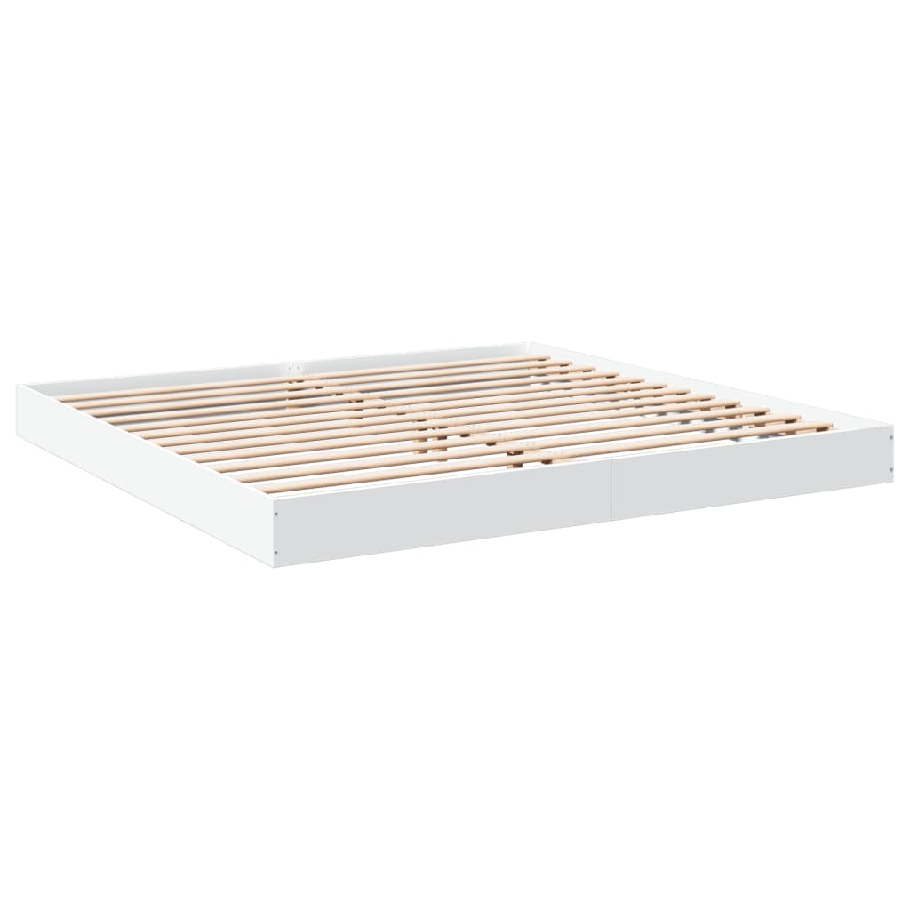Cadre de lit sans matelas blanc 180x200 cm bois d'ingénierie - XIOS