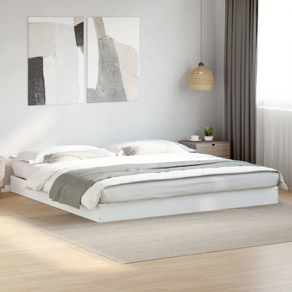 Cadre de lit sans matelas blanc 180x200 cm bois d'ingénierie - XIOS