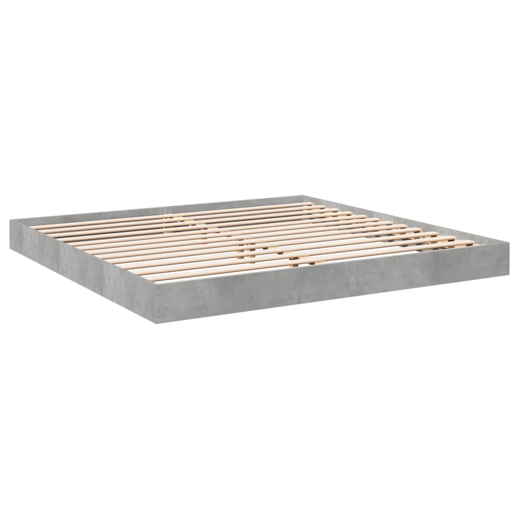 Cadre de lit sans matelas gris béton 180x200 cm - XIOS