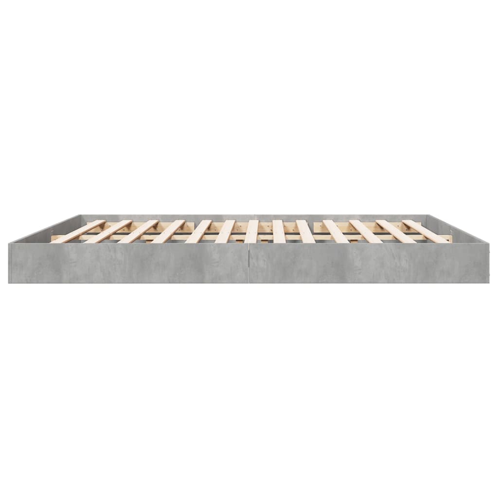 Cadre de lit sans matelas gris béton 180x200 cm - XIOS