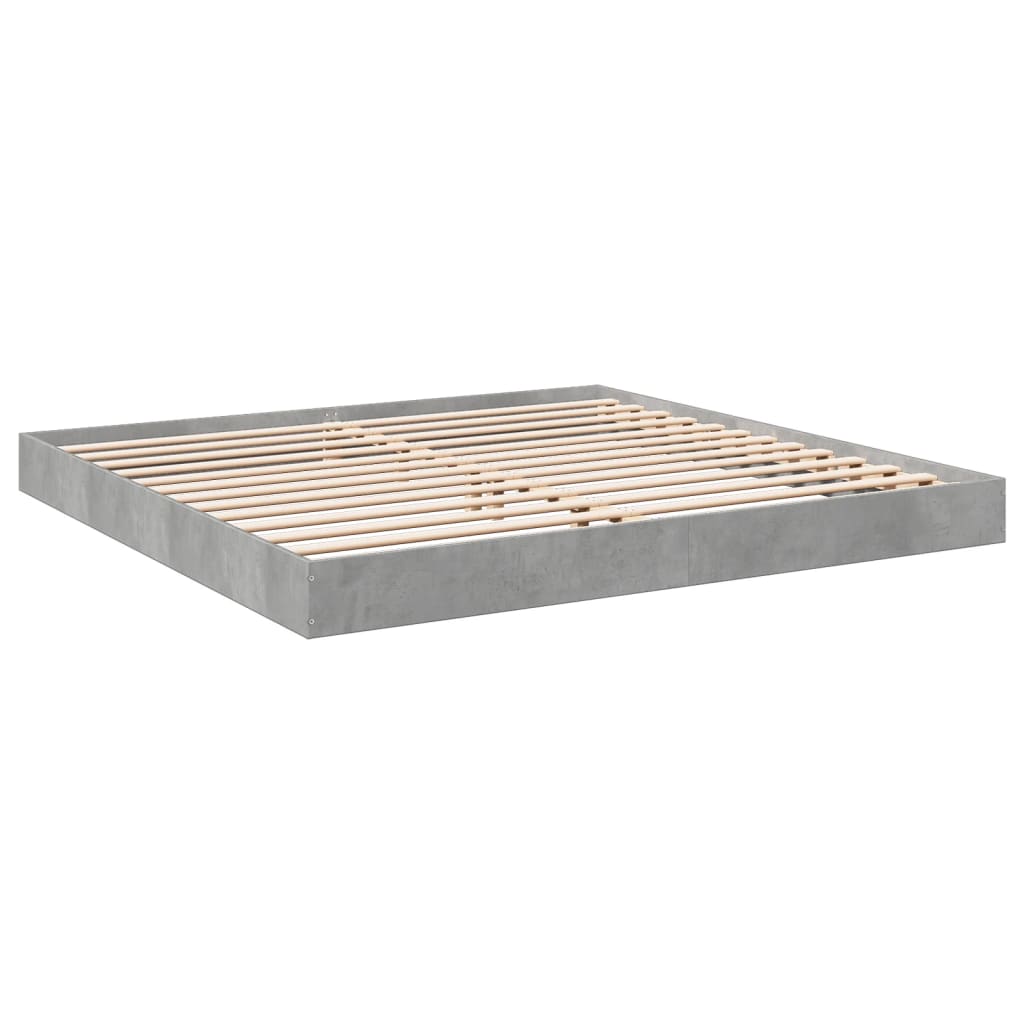 Cadre de lit sans matelas gris béton 180x200 cm - XIOS